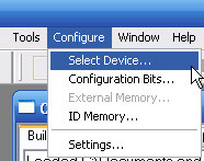 Select Device 5. Select Configure, then Select Device from the menu: